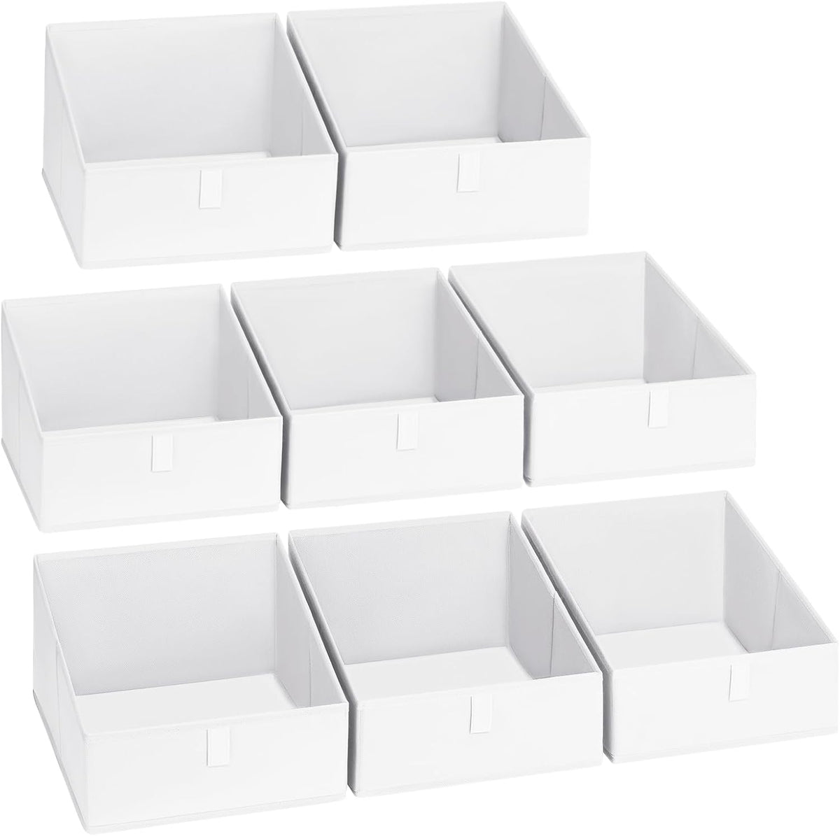 Large Closet Shelf Organizer Bins 6 Packs with Handles and Divider, Fabric Trapezoid Storage Baskets, Foldable Clothes Containers Box for Shelf, Towel, Book, Toy, Purse, Hats, Grey
