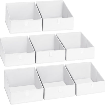 Large Closet Shelf Organizer Bins 6 Packs with Handles and Divider, Fabric Trapezoid Storage Baskets, Foldable Clothes Containers Box for Shelf, Towel, Book, Toy, Purse, Hats, Grey