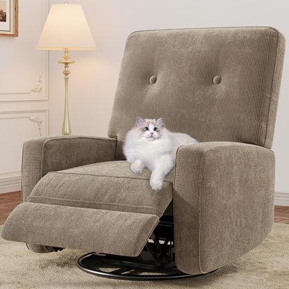 360° Recliner Chair with Adjustable Backrest & Footrest, Beige