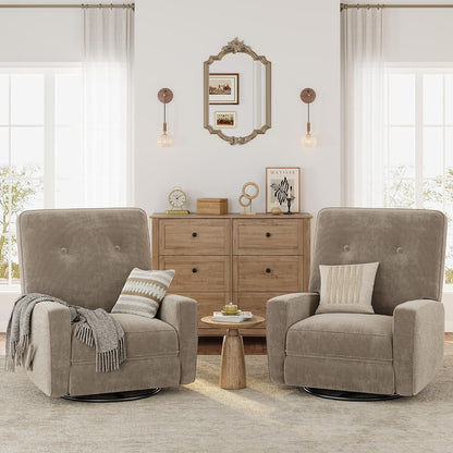 360° Recliner Chair with Adjustable Backrest & Footrest, Beige
