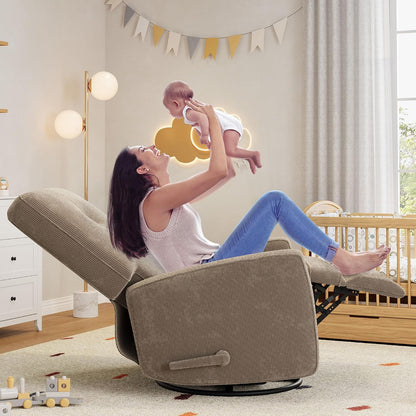 360° Recliner Chair with Adjustable Backrest & Footrest, Beige