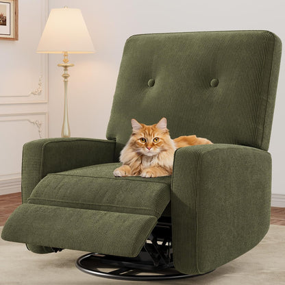 360° Recliner Chair with Adjustable Backrest & Footrest, Beige