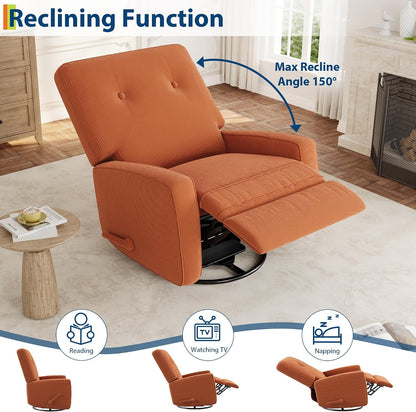 360° Recliner Chair with Adjustable Backrest & Footrest, Beige