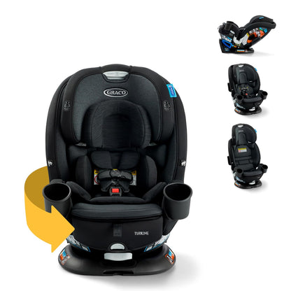 Turn2Me 3-in-1 Rotating Convertible Car Seat, Manchester, Rear-Facing Rotation Only, Forward-Facing Mode, Highback Booster Up to 100 lbs, Adjustable Headrest & Harness, Steel Reinforced Frame