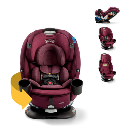 Turn2Me 3-in-1 Rotating Convertible Car Seat, Manchester, Rear-Facing Rotation Only, Forward-Facing Mode, Highback Booster Up to 100 lbs, Adjustable Headrest & Harness, Steel Reinforced Frame