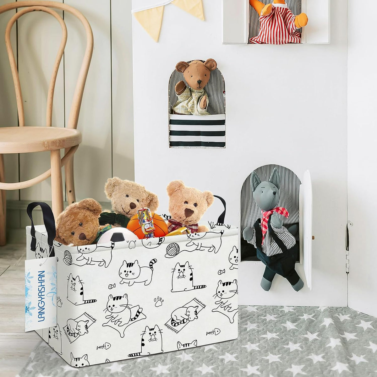 Rectangular Collapsible Boys Racecar Storage Basket Nursery Organizer - Colors A
