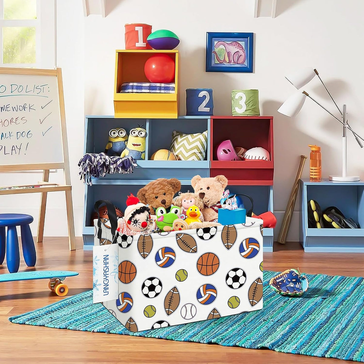 Rectangular Collapsible Boys Racecar Storage Basket Nursery Organizer - Colors A