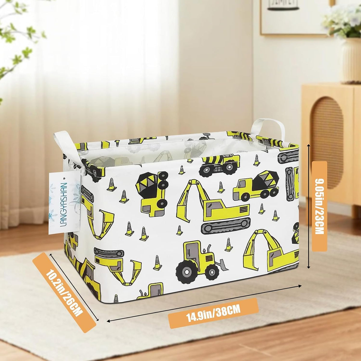 Rectangular Collapsible Boys Racecar Storage Basket Nursery Organizer - Colors A
