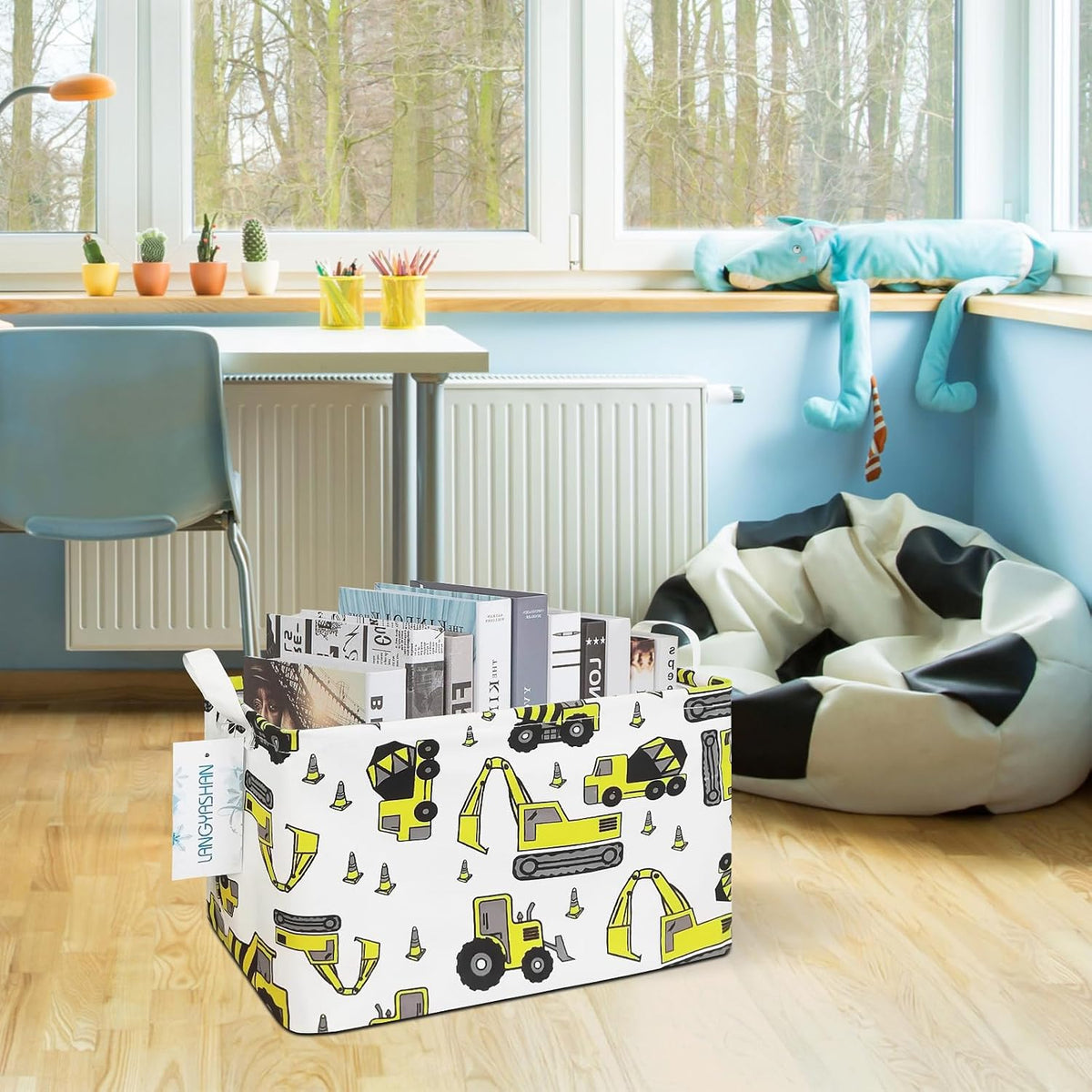 Rectangular Collapsible Boys Racecar Storage Basket Nursery Organizer - Colors A