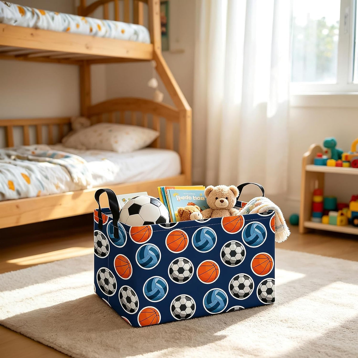 Rectangular Collapsible Boys Racecar Storage Basket Nursery Organizer - Colors A