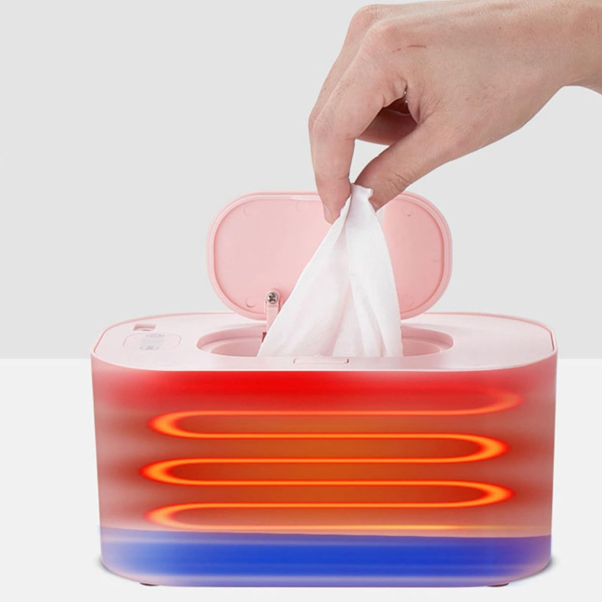 Portable USB Baby Wipe Warmer, Large Capacity Wet Wipes Dispenser with Constant Temperature, Even Heating Diaper Wipe Warmer & Baby Wipe Heater for Home Car Travel (White)