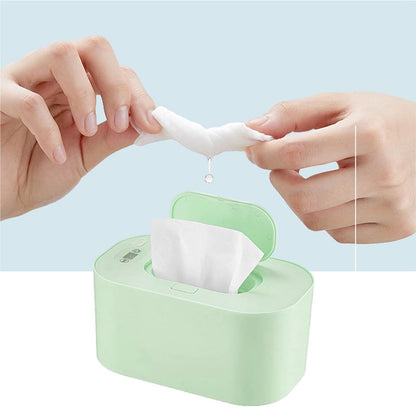 Portable USB Baby Wipe Warmer, Large Capacity Wet Wipes Dispenser with Constant Temperature, Even Heating Diaper Wipe Warmer & Baby Wipe Heater for Home Car Travel (White)