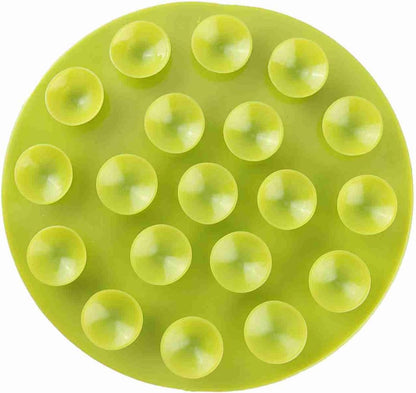 Silicone Baby Placemat with Strong Suction, 19 Suction Cups Anti-Slip Toddler Plate Mat, 4.13 Inch Diameter, Flexible Place Mat for Baby Kids Tableware, Pack of 2, Green