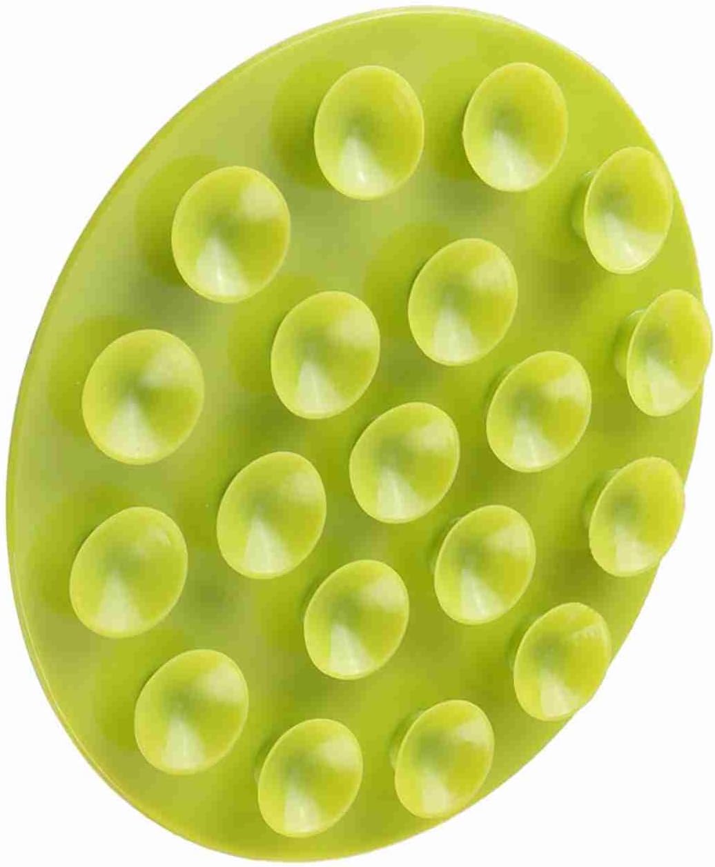 Silicone Baby Placemat with Strong Suction, 19 Suction Cups Anti-Slip Toddler Plate Mat, 4.13 Inch Diameter, Flexible Place Mat for Baby Kids Tableware, Pack of 2, Green