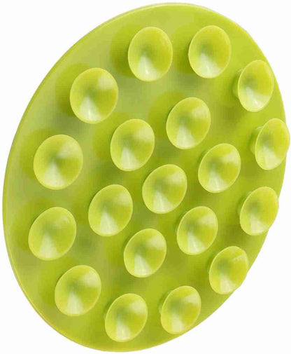 Silicone Baby Placemat with Strong Suction, 19 Suction Cups Anti-Slip Toddler Plate Mat, 4.13 Inch Diameter, Flexible Place Mat for Baby Kids Tableware, Pack of 2, Green