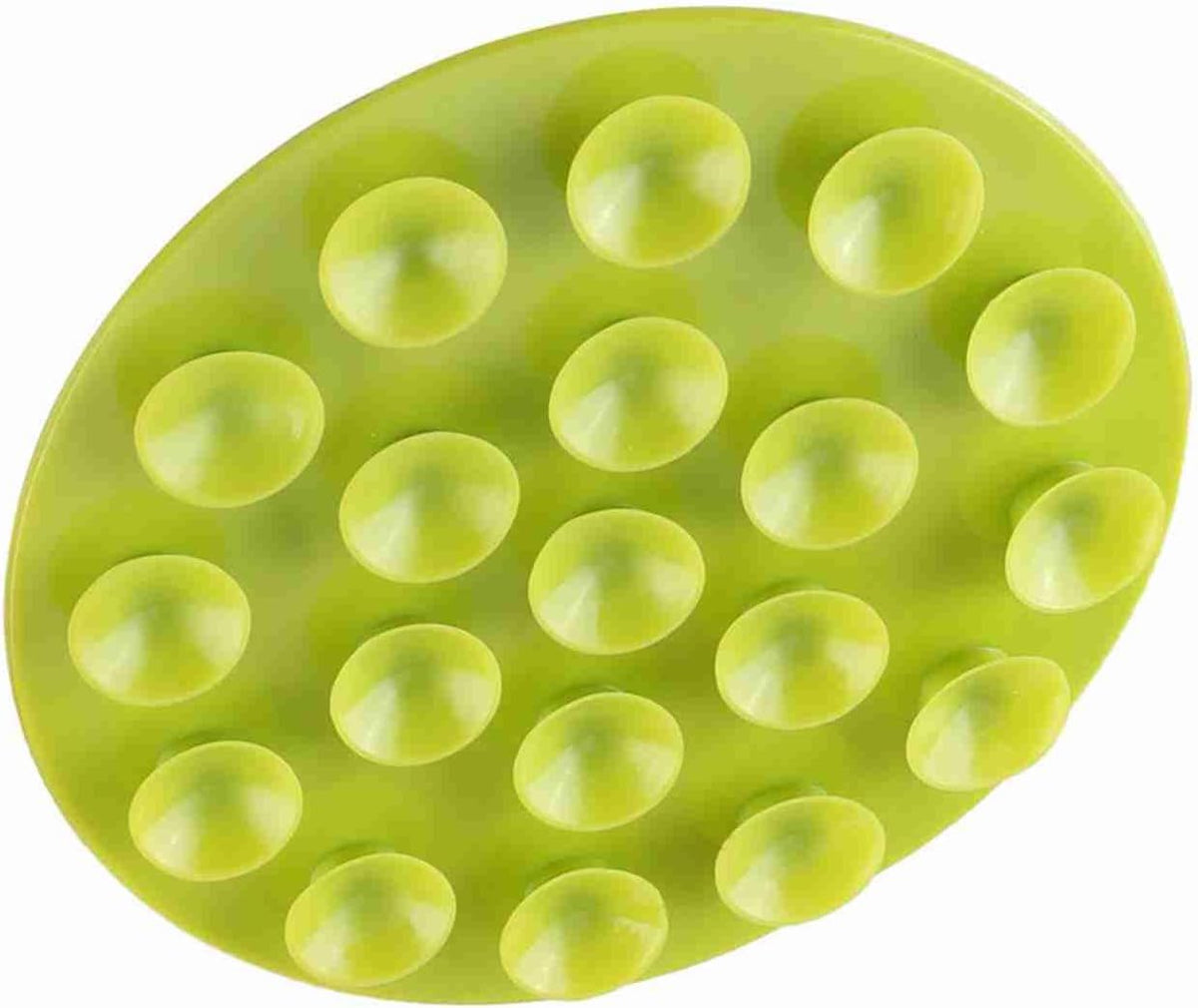 Silicone Baby Placemat with Strong Suction, 19 Suction Cups Anti-Slip Toddler Plate Mat, 4.13 Inch Diameter, Flexible Place Mat for Baby Kids Tableware, Pack of 2, Green