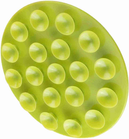 Silicone Baby Placemat with Strong Suction, 19 Suction Cups Anti-Slip Toddler Plate Mat, 4.13 Inch Diameter, Flexible Place Mat for Baby Kids Tableware, Pack of 2, Green