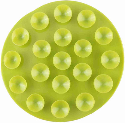 Silicone Baby Placemat with Strong Suction, 19 Suction Cups Anti-Slip Toddler Plate Mat, 4.13 Inch Diameter, Flexible Place Mat for Baby Kids Tableware, Pack of 2, Green