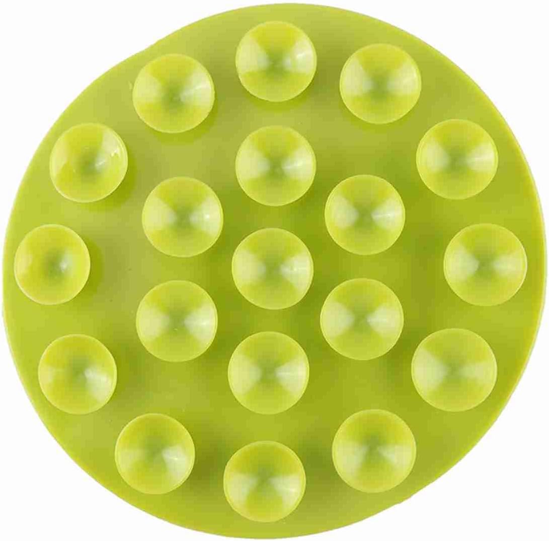 Silicone Baby Placemat with Strong Suction, 19 Suction Cups Anti-Slip Toddler Plate Mat, 4.13 Inch Diameter, Flexible Place Mat for Baby Kids Tableware, Pack of 2, Green