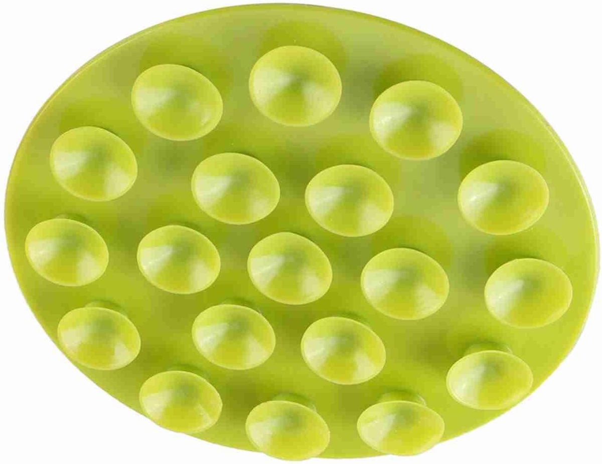 Silicone Baby Placemat with Strong Suction, 19 Suction Cups Anti-Slip Toddler Plate Mat, 4.13 Inch Diameter, Flexible Place Mat for Baby Kids Tableware, Pack of 2, Green