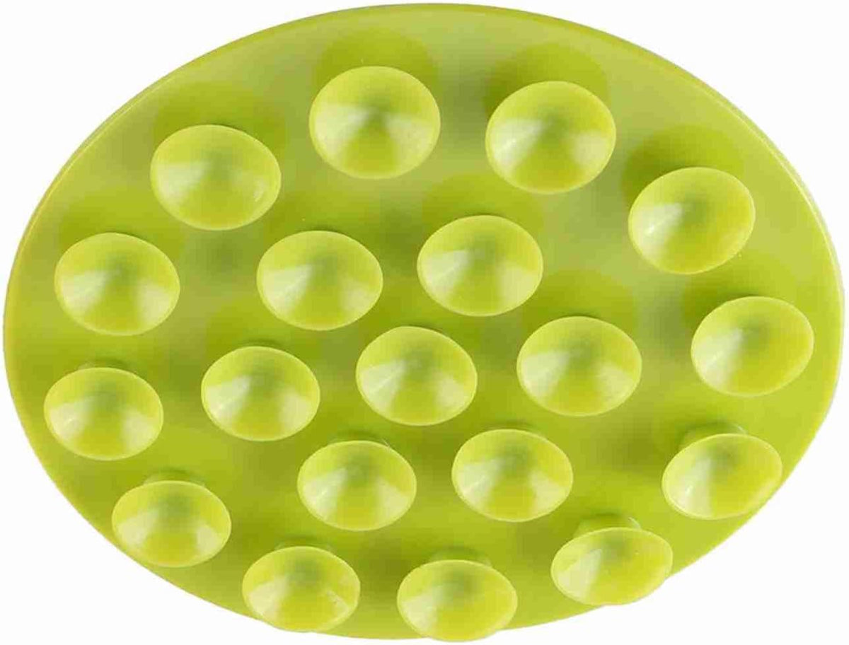 Silicone Baby Placemat with Strong Suction, 19 Suction Cups Anti-Slip Toddler Plate Mat, 4.13 Inch Diameter, Flexible Place Mat for Baby Kids Tableware, Pack of 2, Green