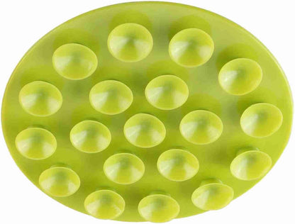 Silicone Baby Placemat with Strong Suction, 19 Suction Cups Anti-Slip Toddler Plate Mat, 4.13 Inch Diameter, Flexible Place Mat for Baby Kids Tableware, Pack of 2, Green