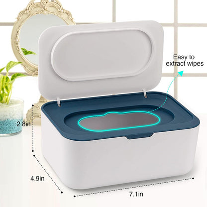 Baby Wipes Dispenser, Wipe Holder for Baby & Adult,Keeps Wet Tissue Fresh, Non-Slip Wipes Case,Easy Open & Close， Flushable Wipe Container with Sealing Design Lid