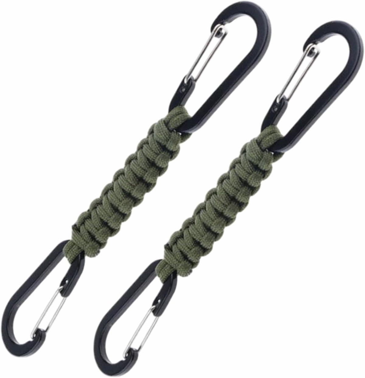 Paracord Keychain Carabiner with Double Hooks Hanger Stroller Hook for Camping Hiking Clip Water Bottle Keys Backpack Tools
