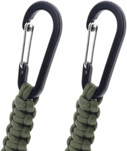 Paracord Keychain Carabiner with Double Hooks Hanger Stroller Hook for Camping Hiking Clip Water Bottle Keys Backpack Tools