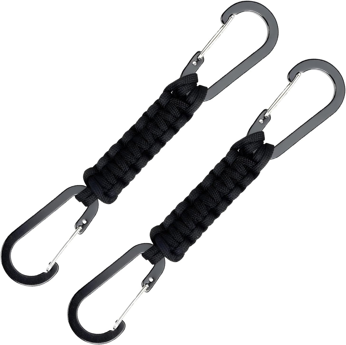 Paracord Keychain Carabiner with Double Hooks Hanger Stroller Hook for Camping Hiking Clip Water Bottle Keys Backpack Tools