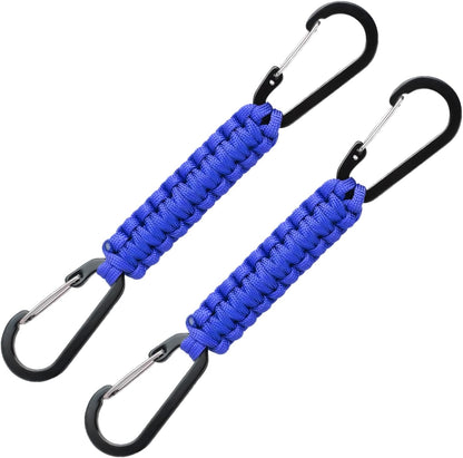 Paracord Keychain Carabiner with Double Hooks Hanger Stroller Hook for Camping Hiking Clip Water Bottle Keys Backpack Tools
