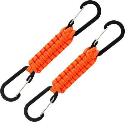 Paracord Keychain Carabiner with Double Hooks Hanger Stroller Hook for Camping Hiking Clip Water Bottle Keys Backpack Tools
