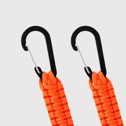 Paracord Keychain Carabiner with Double Hooks Hanger Stroller Hook for Camping Hiking Clip Water Bottle Keys Backpack Tools
