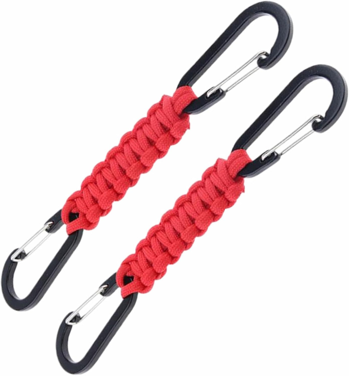 Paracord Keychain Carabiner with Double Hooks Hanger Stroller Hook for Camping Hiking Clip Water Bottle Keys Backpack Tools