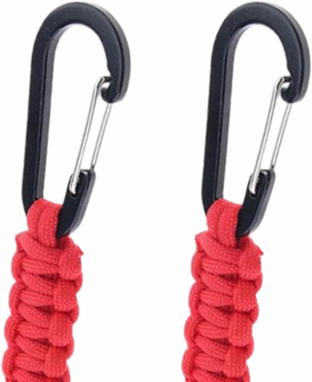 Paracord Keychain Carabiner with Double Hooks Hanger Stroller Hook for Camping Hiking Clip Water Bottle Keys Backpack Tools
