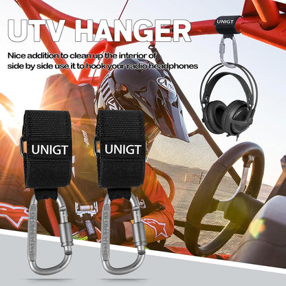UNIGT 2 Pack UTV Hook for Hanging Headsets, Helmet and Goggles No-Slip