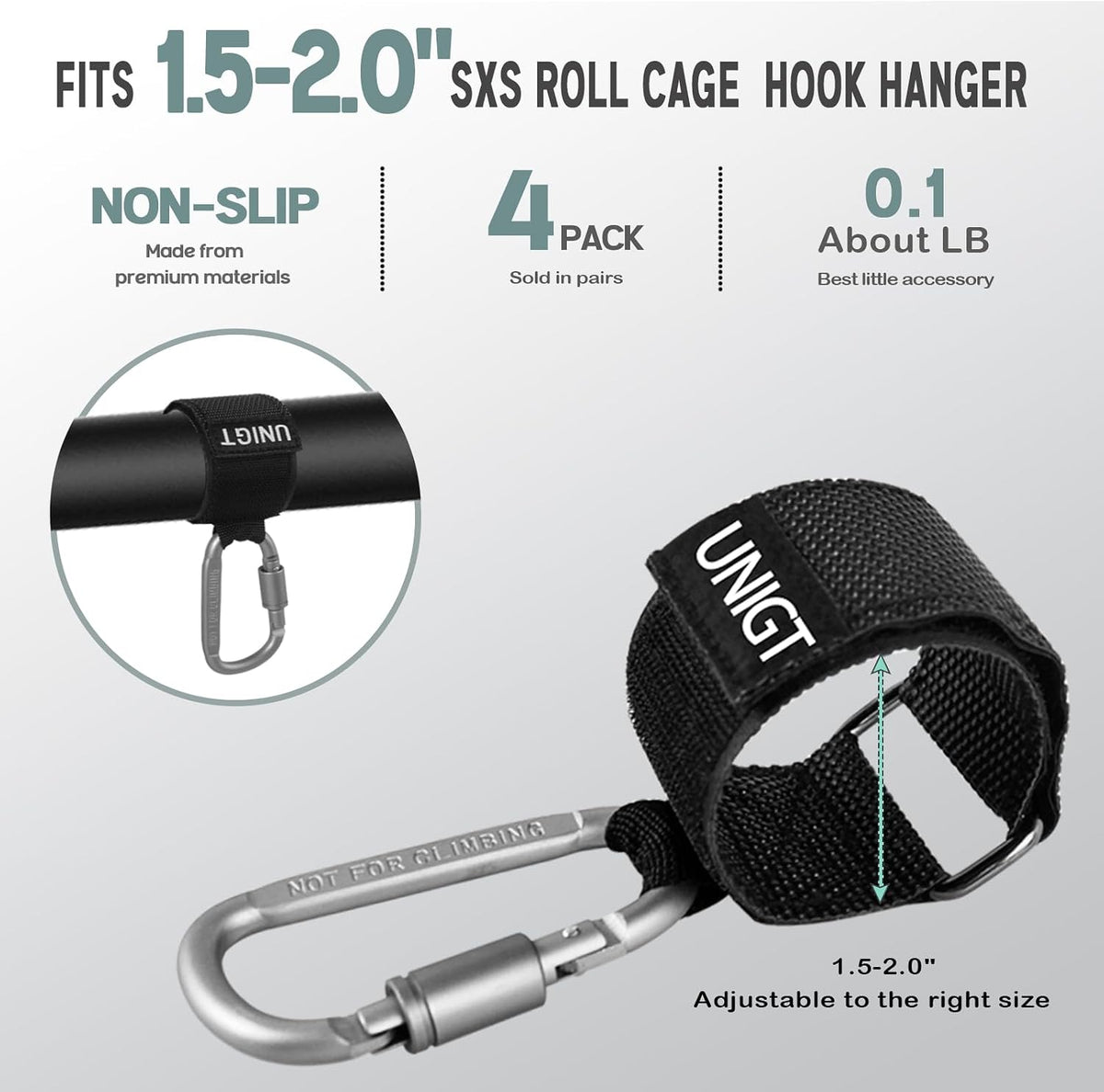UNIGT 2 Pack UTV Hook for Hanging Headsets, Helmet and Goggles No-Slip