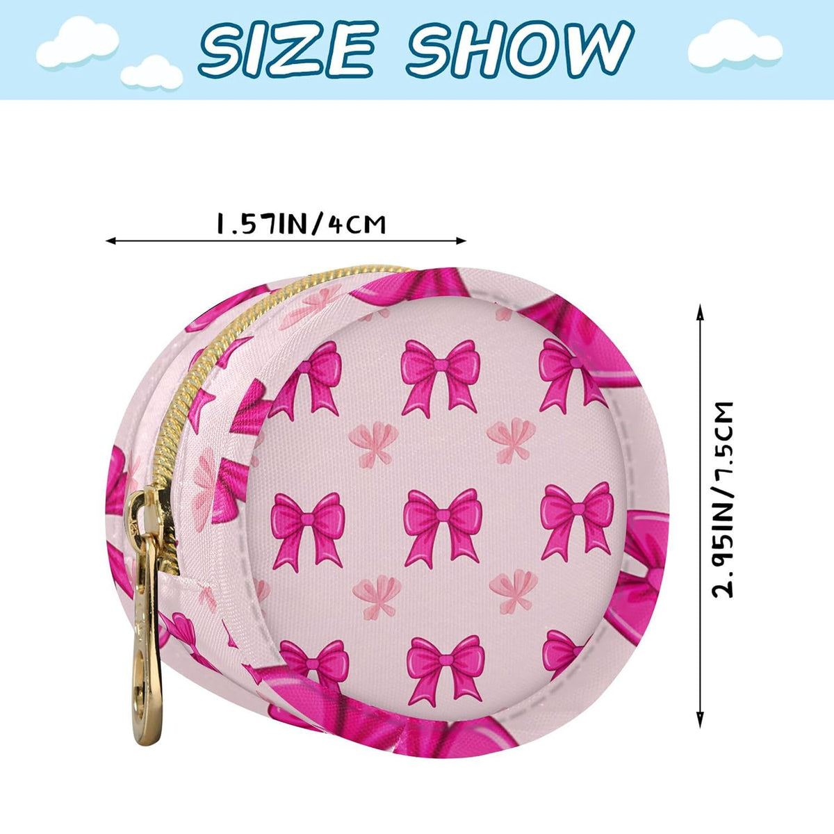 Bright Pink Bows Baby Pacifier Holder Case, Dustproof Portable Storage Box for Diaper Bag Purse, Pacifier Storage Container for Boys & Girls