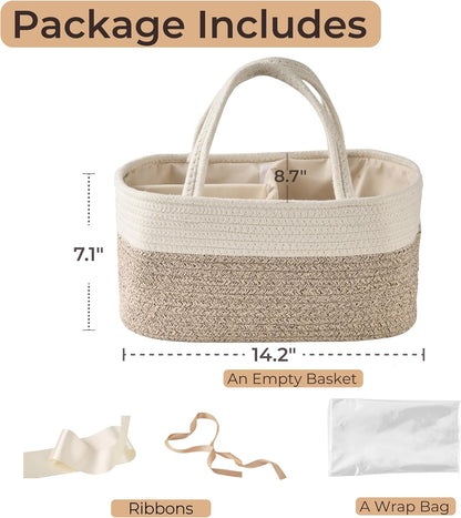 Diaper Caddy Organizer, Gift Basket for Baby Shower, Newborn Essentials