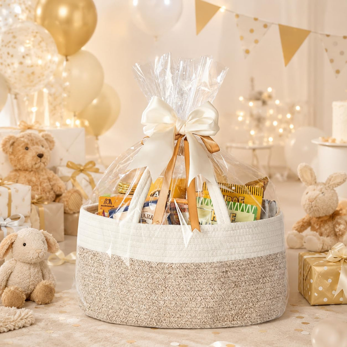 Diaper Caddy Organizer, Gift Basket for Baby Shower, Newborn Essentials