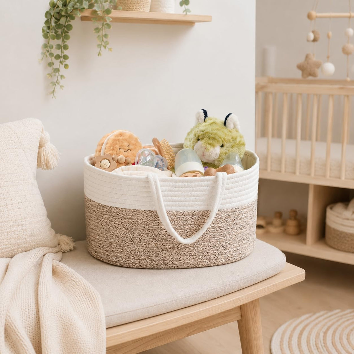 Diaper Caddy Organizer, Gift Basket for Baby Shower, Newborn Essentials