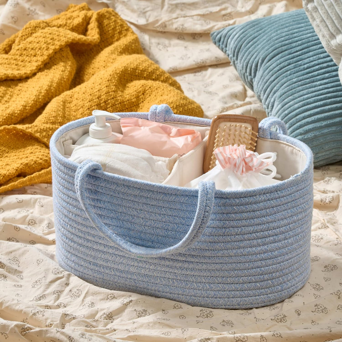 Diaper Caddy Organizer, Gift Basket for Baby Shower, Newborn Essentials