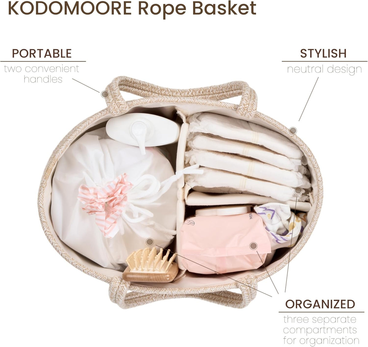 Diaper Caddy Organizer, Gift Basket for Baby Shower, Newborn Essentials