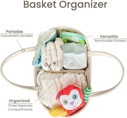 Diaper Caddy Organizer, Gift Basket for Baby Shower, Newborn Essentials