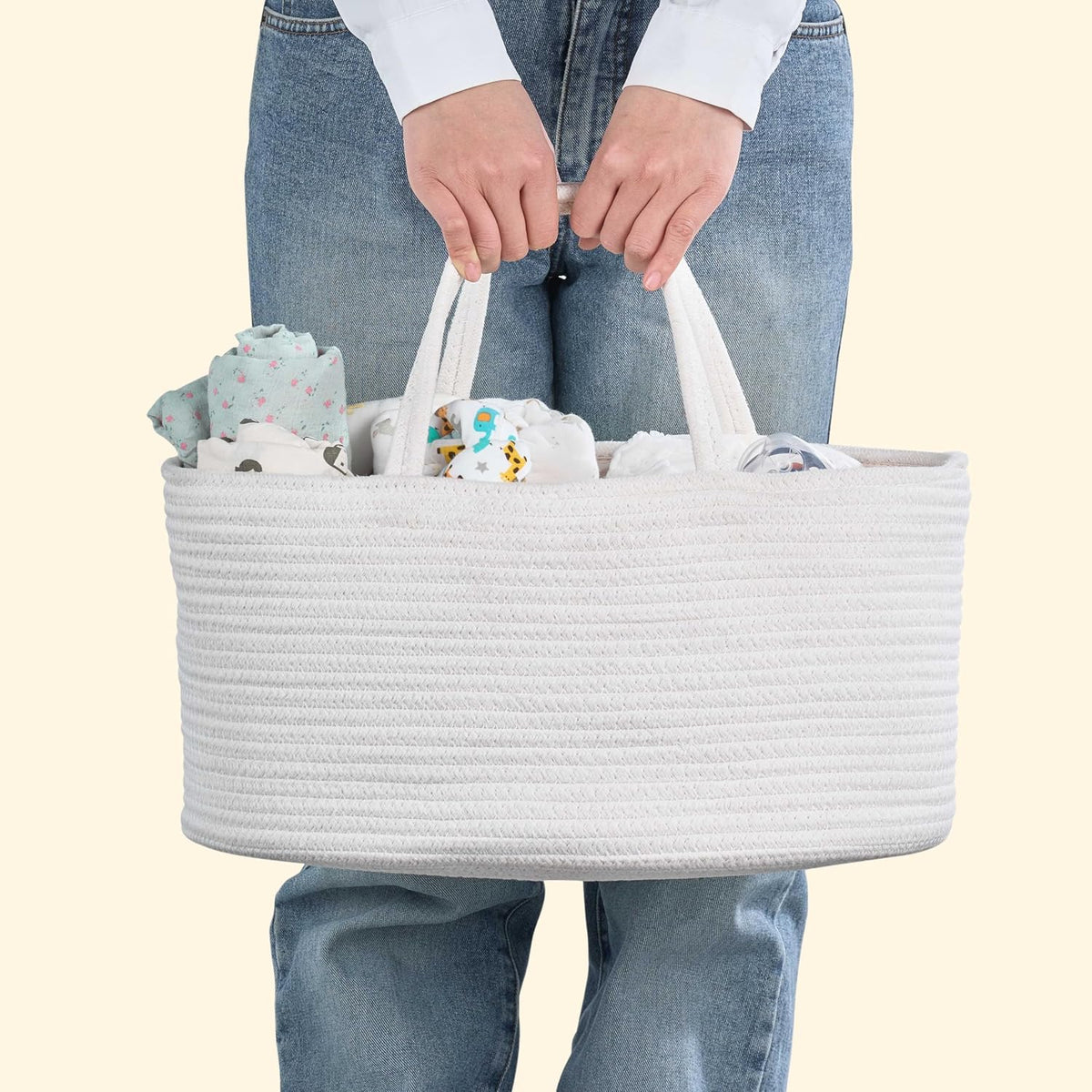 Diaper Caddy Organizer, Gift Basket for Baby Shower, Newborn Essentials