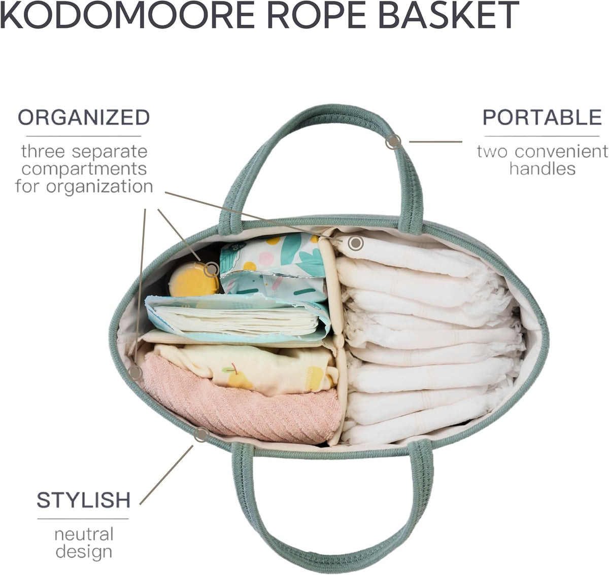 Diaper Caddy Organizer, Gift Basket for Baby Shower, Newborn Essentials