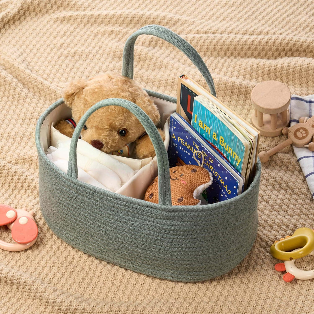 Diaper Caddy Organizer, Gift Basket for Baby Shower, Newborn Essentials