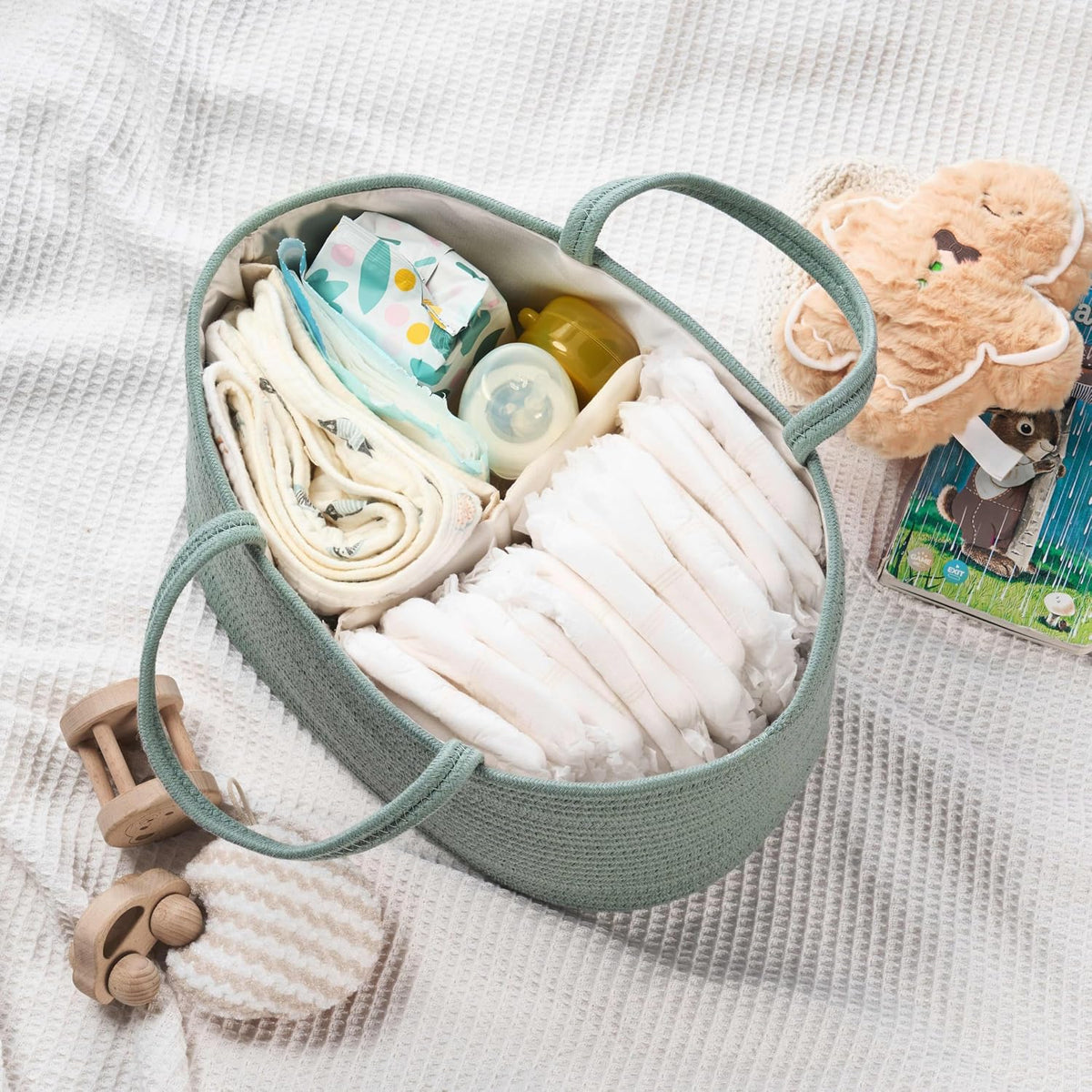 Diaper Caddy Organizer, Gift Basket for Baby Shower, Newborn Essentials