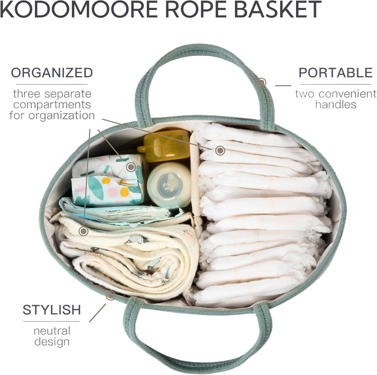Diaper Caddy Organizer, Gift Basket for Baby Shower, Newborn Essentials