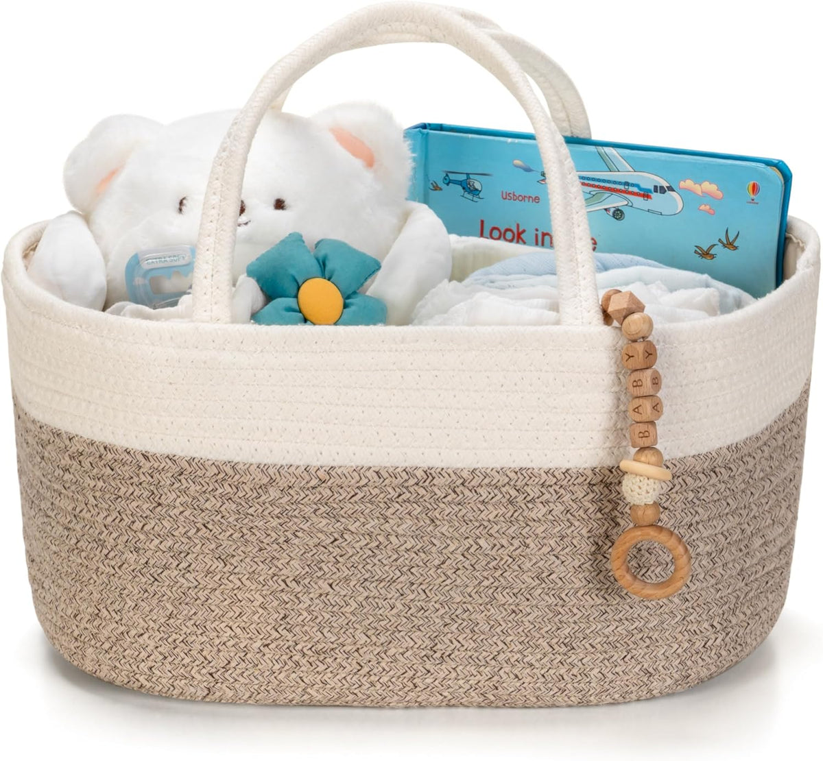 Diaper Caddy Organizer, Gift Basket for Baby Shower, Newborn Essentials